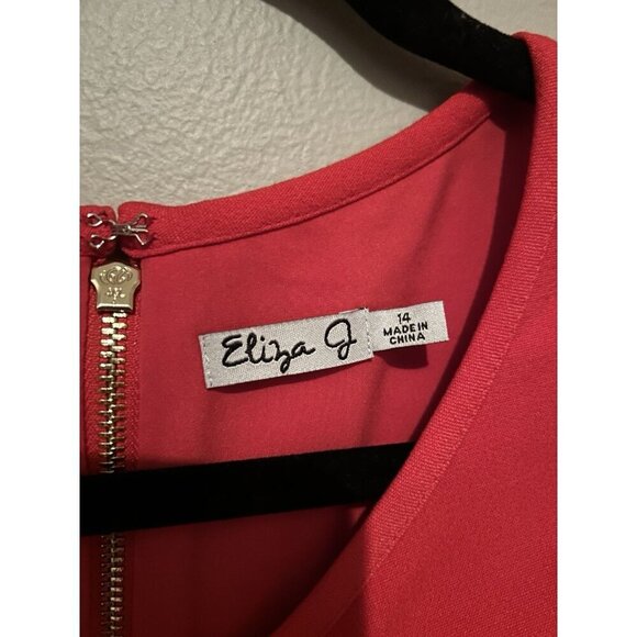Eliza J Red Short Sleeve Sheath Dress Women's 14 Work Dress Business Casual New - Picture 5 of 9